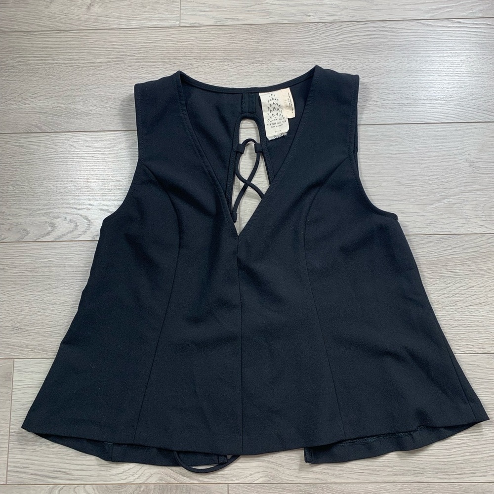 Free People Black Andrea Tie Back Top - Picture 3 of 8